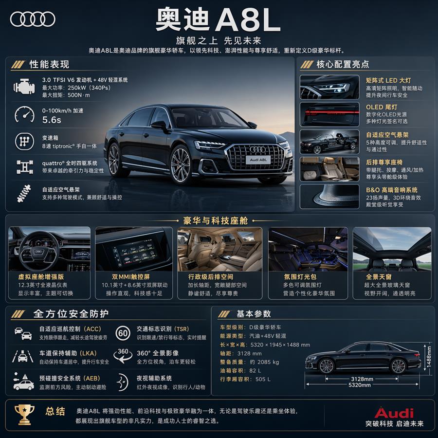 AI 生成汽车广告信息图示例
